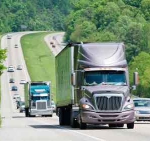 Trucks on the highway