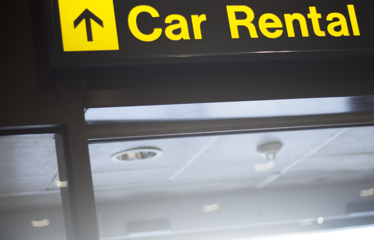 Airport information car rental sign