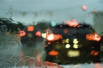 blurry car windshield highway